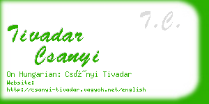 tivadar csanyi business card